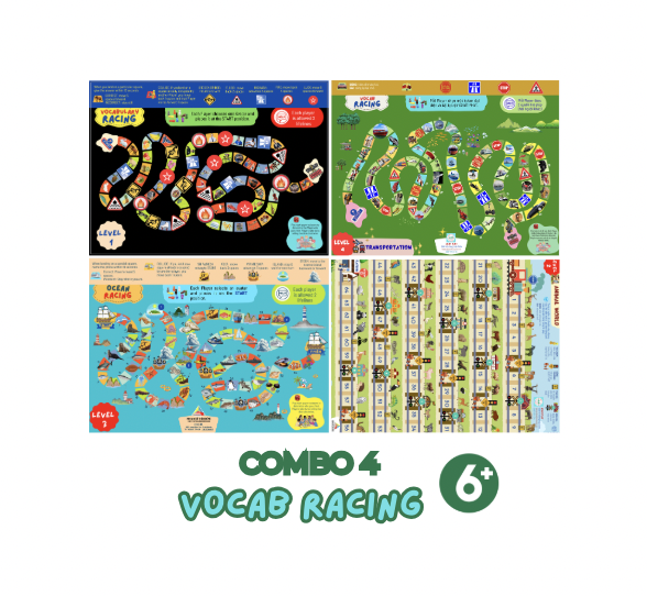 Combo 4 VOCAB RACING (Level 1-4, 6+ tuổi)